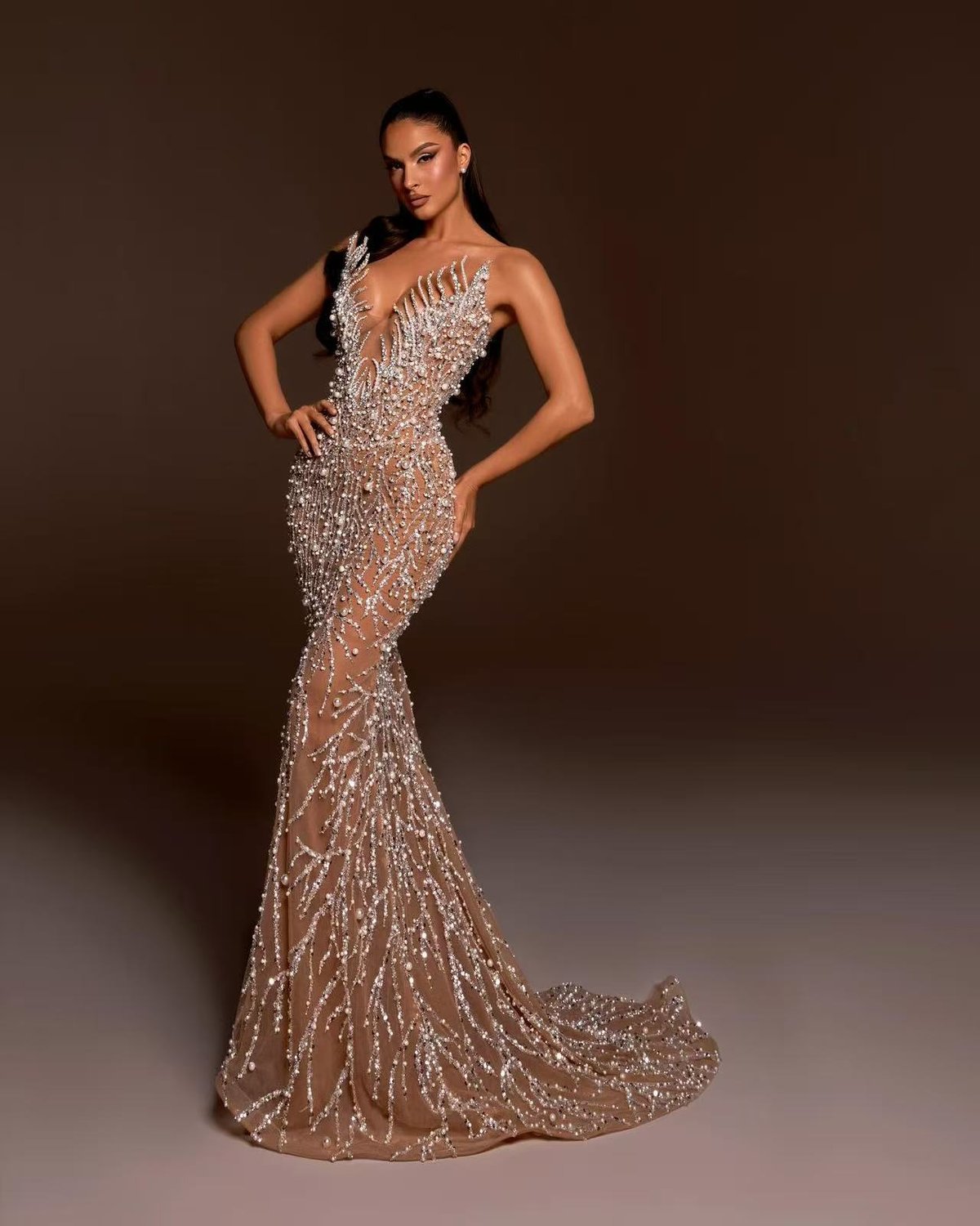 Beaded Cutout Evening Gown Series